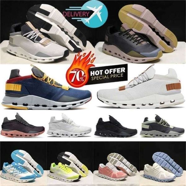 Nuevo en Cloud Nova 5 Zapatillas para correr Nubes Oncloud Cloudnova Zapatillas de deporte de diseñador para mujer Blanco Perla Marrón Arena Sin teñir Negro Eclipse Onclouds Zapatillas deportivas al aire libre