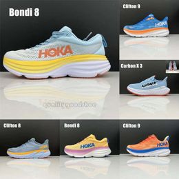 Nouveau un ahok carbone x3 Clifton 9 Femmes de course pour femmes Bondi 8 chaussures de sport baskets d'absorbant la route absorbant les hommes de sport unisexe