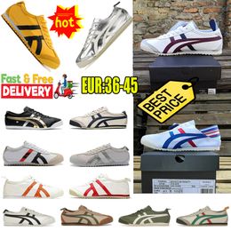 Nieuwe Onitsukasss Tiger Mexico 66 Sneakers Dames Men Ontwerpers Running schoenen Zwart Witblauw Geel Beige Low Fashion Trainers Gai