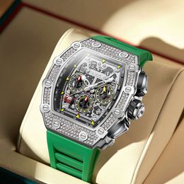 Nieuwe Onola Sports Multi Functional Mechanical Men's Watch Tape Waterdicht horloge