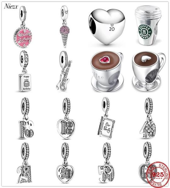 Nouveau Original joyeux anniversaire fête pavé glace café famille livre perles ajustement breloques argent 925 Bracelet bricolage femmes Jewelry6719489