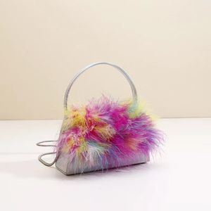 Nouveau sac original en plumes d'autruche, sac à bandoulière de personnalité à la mode