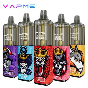 Nouveau Original VAPME KING 12000 Puffs E Cigarettes Jetable Vape Pen Dispositif 0/2/5 Vaporisateur 20ml TYPE-C Batterie Rechargeable Flux D'air MESH COIL 18 Saveurs 12K 10k 9k