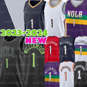 Zion 1 Williamson basketbalshirt Victor Wembanyama David Robinson New Orleans''Heren Tim Duncan 50 21 Pelicanes Jerseys