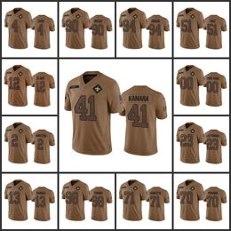 New Orleans''Saints''Men 12 Chris Olave 41 Alvin Kamara 13 Michael Thomas 23 Marshon Lattimore Dames Jeugd Custom Brown 2023 Salute To Service Limited Jersey