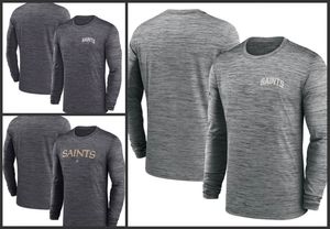 New Orleans''Saints''Men Heather Grey Sideline Team Velocity Performance T-shirt à manches longues