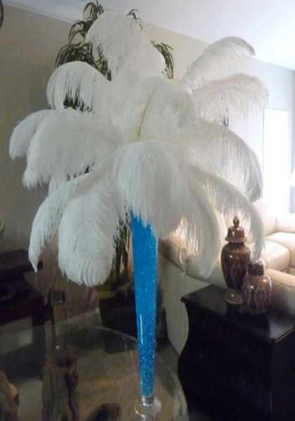 Nieuwe Struisvogelveren Pluim Middelpunt voor Bruiloft Tafeldecoratie natuurlijk wit Vele maten waaruit u kunt kiezen9445360