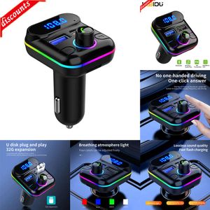 Nouvel autre électronique automobile 4.2A double chargeur de voiture USB Bluetooth 5.0 lecteur MP3 mains libres FM carte TF lecture de disque U avec lumière ambiante pour iPhone Xiaomi
