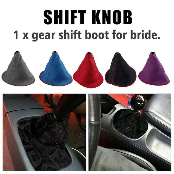 Nuevos otros accesorios de interior Bartoo-Universal JDM Style Bride RECARO Hyper Fabric Shift Knob Cubierta de bota Shifter Palanca Collares Auto Inter Accesorios SFN059