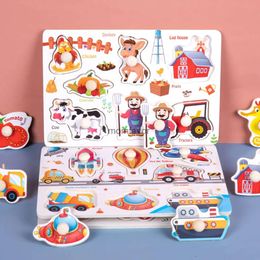 Nieuw Ander Speelgoed Nieuw Baby Montessori Speelgoed Houten Puzzel Cartoon Voertuig Digitale Dierenpuzzels Jigsaw Board Leren Educatief Speelgoed voor Kinderen