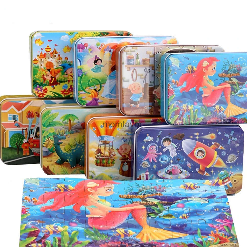 Nuovi Altri Giocattoli Nuovi Bambini 60 Pezzi Puzzle in Legno Bambini Cartone Animato Animale Veicolo Giocattolo in Legno Puzzle Bambino Precoce Educativo per Regalo di Compleanno Giocattoli