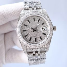 nieuw Andere horloges Volledig diamanten herenhorloge Automatisch mechanisch 41 mm zilveren band Roestvrij staal voor heren Leven waterdicht polshorloge Mode polshorloges Cadeau