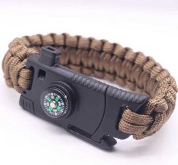 Nueva pulsera de supervivencia para acampar al aire libre Pulsera multifunción de auto rescate de emergencia Pulsera táctica de escape Pulsera trenzada de cuerda de paraguas