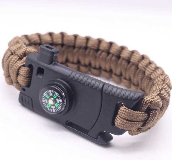 nouveau Camping En Plein Air Survie Bracelet Multifonction D'urgence Auto Sauvetage Bracelet Évasion Tactique Bracelet Tressé Parapluie Corde Bracelet