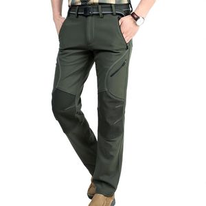 Nouveau pantalon de randonnée en plein air Softshell coupe-vent doublé polaire pantalon garder au chaud sortie camping escalade imperméable Trekking ski mâle 331Q