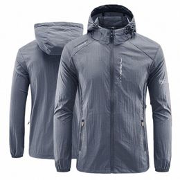 Nieuwe Outdoor Sneldrogende Zonbeschermende Jas Zomer Lichtgewicht Heren Wandelen Vissen Fietsen Capuchon Sport Outwears Ultra Lichte Jas 83RL #