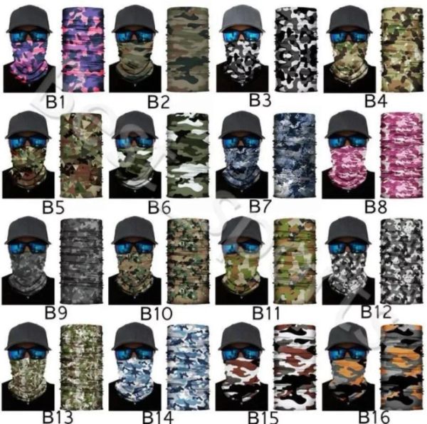 Nouveau extérieur sans couture magique écharpe Ski Camo demi visage masque Bandana cou plus chaud bandeau Turban cyclisme masque