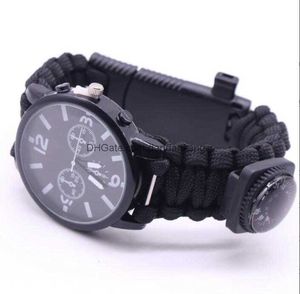 Nieuwe Outdoor Survival armband Emergency Paracord Shackle Verstelbare Gesp Handgemaakte Paracord Link Klimmen 7 Koord touw mannen Vrouwen sporthorloge Armbanden Camping