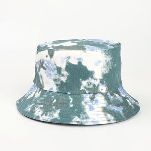 Nouveaux chapeaux de pêcheur tie-dye en plein air personnalité chapeau double face pour femmes protection UV pour hommes européens Panama Beach carnaval rue marée jouer chapeau de soleil