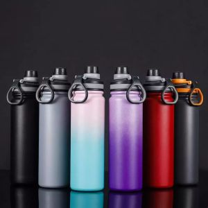 NIEUWE Outdoor Waterflessen Tumbler Sport Grote Capaciteit Rvs Thermos Geïsoleerde Mokken met Brede Mond FY5556