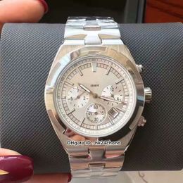 Nieuw overzee automatische herenhorloge 42mm White Dial Silver Case Rvs Bracele Hoge Kwaliteit Gents Sport Horloges