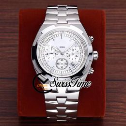 Nouveau Overseas 5500V 110A-B075 Cadran blanc A2813 Montre automatique pour hommes Bracelet en acier SS STVC Pas de chronographe STVC Montres Swiss175v