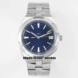 Nieuwe overzeese horloges 4500V/110A-B128 4500V Blue Dial Automatic Mens Watch Date Roestvrijstalen armband Sport Watches