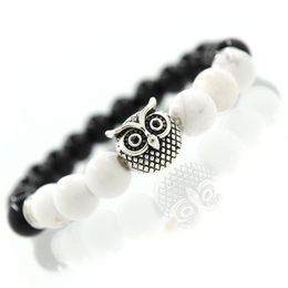 NIEUWE OWL NATUURLIJKE STEEN kralen Bracelet armband voor mannen Women Yoga Lava Stone Sieraden Fashion Accessoires voor geliefden Will en Sandy