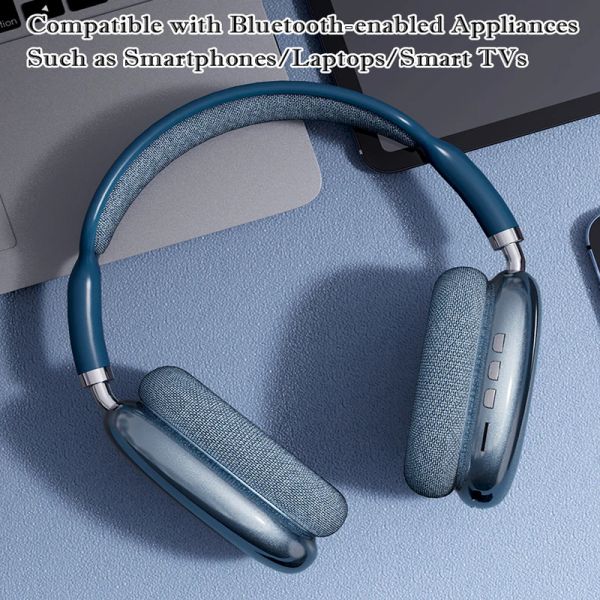 Nouveau écouteur Bluetooth sans fil P9 avec micro-casquets de micro-têtes stéréo Écouteurs de sports Sports Gaming