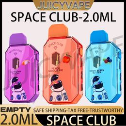 Nouveau package Space Club Disposable Vape Pen 2.0ml Chariot vides Moon Sugar Préchauffeur Disposable 3G SpaceClub Dabwood Runty Packman Pen Biscuits California Honey Fryd