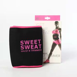 Nouvel emballage sweet sweat taille trimmer fitness rayures ceinture de sueur
