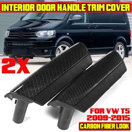 Nieuw Paar Voorzijde Binnendeurgreep Cover Mount Voor VW Transporter T5 2009-2015 7H0867179/7H0867180 Links + Rechts Carbon Zwart