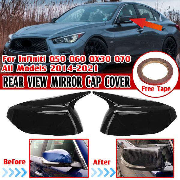 Nuevo par de tapas de espejo retrovisor para Infiniti Q50 Q50S Q60 QX30 Q70 2014 - 2023 M estilo cubierta de espejo lateral accesorios de coche