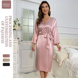 NOUVEAU PAJAMAS DU BACLE DE SALLE DE SOAURANCE FEMMES BATROBE SUMME SUMPRIME MINE, SILLE LONGE SILLE LONGE SILLE