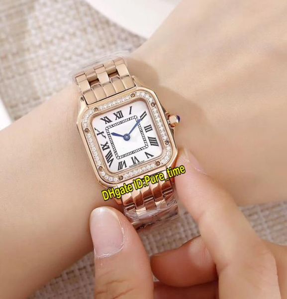 Nouvelle panthére 27 mm W3PN0007 White Dial Swiss Quartz WEMPS Watch Diamond Cozel Rose Gold Bracelet Sapphire Ladies Fashion Watches P4236244