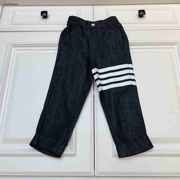 Pantalon pour enfants, taille élastique, design, jeans pour bébé, taille 100-160 CM, rayures blanches, décoration, pantalons pour enfants, Oct25, nouvelle collection