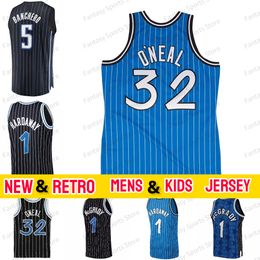 Nouveau Paolo Banchero Penny Hardaway Jersey Tracy McGrady 32 Shaquille ONeal Throwback Blanc Bleu Cousu Mens Basketball Retro Maillots Hommes Enfants
