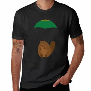 Nieuwe Parachutespringen Bever T-shirt Oversized T-shirt Grappige T-shirt Tees Effen T-shirt Mannen Cot W6AP #