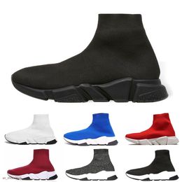 2024 Parijs Mannen Vrouwen Platte Sok Laarzen Hoge Kwaliteit Sneaker Triple Zwart Roze Casual Schoenen Heren Trainers Runner