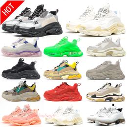 New Paris Outdoor Baskets Triple s Chaussures de course Old Dad 17FW pour hommes Femmes Plate-forme Noir Blanc Cristal semelle transparente Bas Mode Baskets EUR 35-45