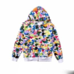 Nouveau Parkas A Bathing Ape Camo Sweat à capuche zippé Sweat-shirts Veste Top Vente Taille M L Hommes Femmes Colorfu Manteau