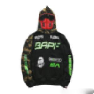 New Parkas Shark Side Zip Wide Long Length Pullover Hoodie S Size A Bathing Ape Camo Cappotti casual alla moda per uomo e donna