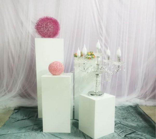 Nouveau!! Décoration de fête métal carré cylindre colonne présentoir pilier route plomb fleurs vase gâteau artisanat dessert présentoir mariage grand