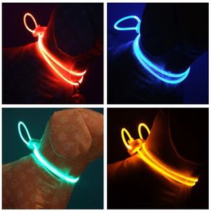 Nouveau modèle Led colliers pour chiens Flash de lumière corde suspendue accessoires pour animaux de compagnie nuit voyage sécurité multicolore chiens laisse