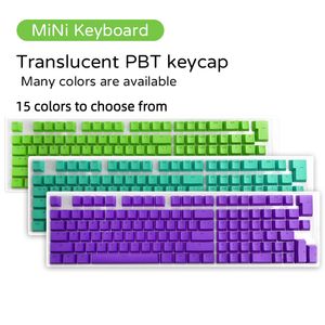 Nieuwe PBT DIY Key Caps Gaming Transparante MX KeyCaps voor Mini -mechanische toetsenbord ISO -lay -out 61/64/68/71/72/82/84/87 Keys Gamer