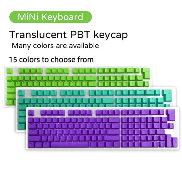 Nouveau PBT Diy Key Caps Gaming Transparent MX Keycaps Pour Mini Clavier Mécanique ISO Disposition 61/64/68/71/72/82/84/87 Touches Gamer