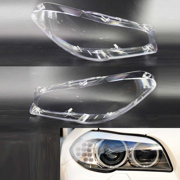 Nuevas piezas coche 2 faros PC pantalla transparente lente Shell cabeza lámparas decoración cubierta apta para BMW F10 LCI F18 2010-2014