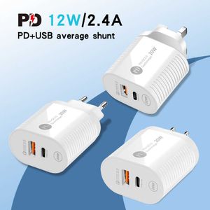 Nuevo cargador de teléfono pd 12w 5v 2.4a cabezal de carga tipo C PD cabezal de carga adaptador estándar del Reino Unido