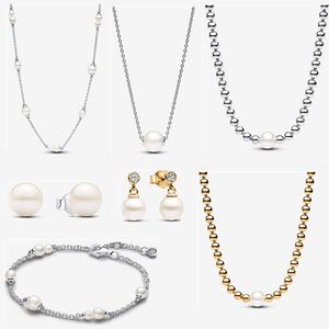 Nieuwe Parel Colliers Ketting voor vrouwen Romantische luxe sieraden geschenken DIY fit Pandoras Chain armbanden oorbellen designer kralen kettingen set met originele doos