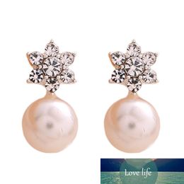 Nouvelle perle cristal strass femmes boucle d'oreille fleur de neige boucles d'oreilles pour femmes Brincos boucle d'oreille beaux bijoux
